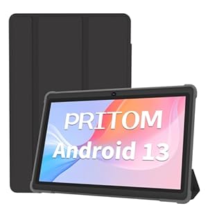 PRITOM 7 inch Android Tablet 32 GB, (Expandable 512GB),3500 Mah, Android 13,Tablet with Quad Core Processor, Bluetooth,Dual Camera,WiFi, Portable Tablets PC with Black Case