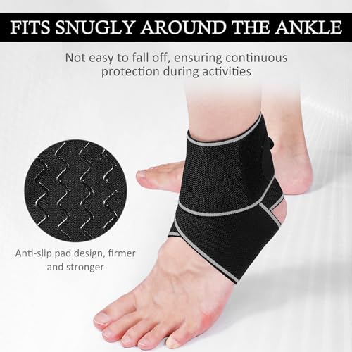 Adjustable Ankle Brace for Sprains, Achilles Tendonitis, and Plantar Fasciitis Relief for Men and Women (Grey)