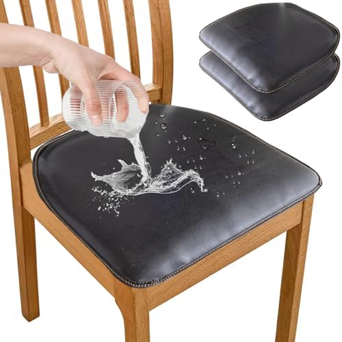 Coussin de chaise salle à manger simili cuir imperméable antidérapant - 3