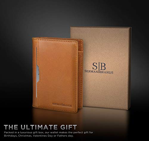 Image of SERMAN BRANDS Wallets for Men Slim Mens leather RFID Blocking Minimalist Card Front Pocket Bifold Travel Thin