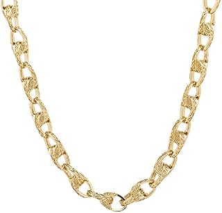 THE BLING KING Tulip Gold Necklace - 18K Real Gold Plating with Luxury Finish and Detailing - Elegant Tulip Gold Jewellery for Men and Women - Chain Length: 24 Inches, Width: 10MM