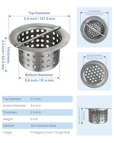 Escurridor para desagüe de piso de acero inoxidable miniatura 3