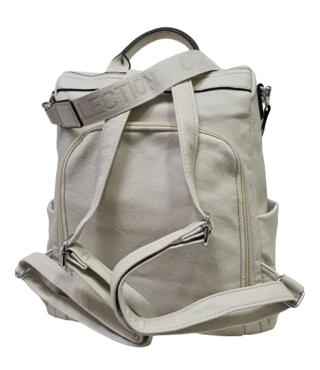 Zaino casual in ecopelle PU sistema antifurto, convertibile in borsa a tracolla con 2 tasche frontali, ideale per il lavoro, l'università... Art.5090-5 Prodotto Originale Coveri