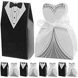 GATHINESS 100 Stück Elegante Hochzeit Gastgeschenkboxen aus Papier mit Romantischem Design und Seidenband Tragbarer Süßigkeitenbehälter für Giveaways und Verpackungsartikel