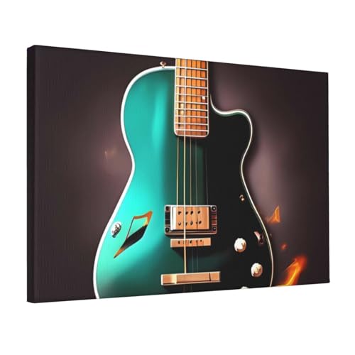 Tableau guitare verte pour vibrer au rythme de votre déco
