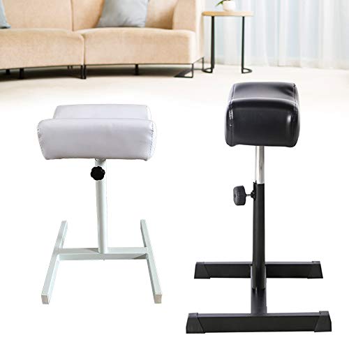 TFCFL Pedicure Stool Chair with Footrest, Legrest Footrest Foot Care Nail Stool Station Manicure Alloy + PU Tattoo Height Adjustable 37-52 Chair for Pedicure Beauty Salon Cleanable Load 80 KG (Black)