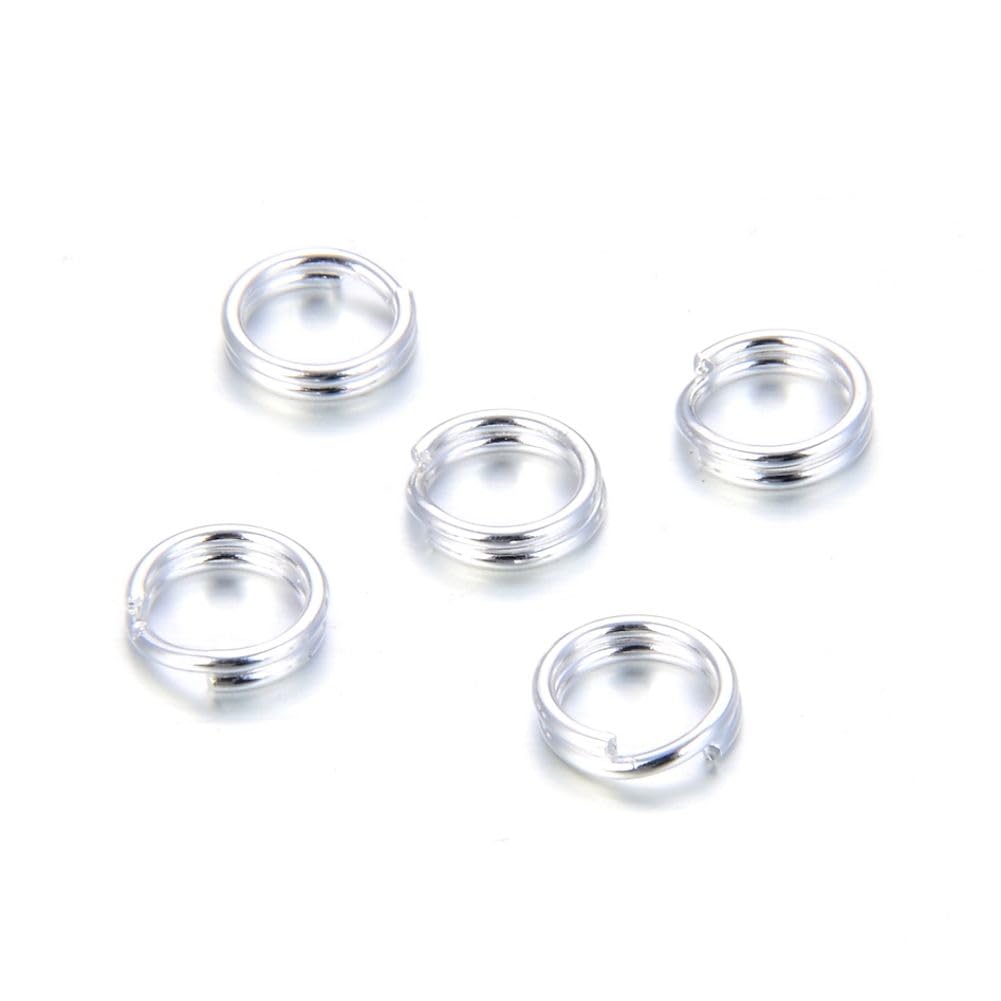 Split-Jump Verbinder für Ohrringe, Armband, Halskette, Schlüsselanhänger, Schmuck, Sterlingsilber 7mm (~0.28")