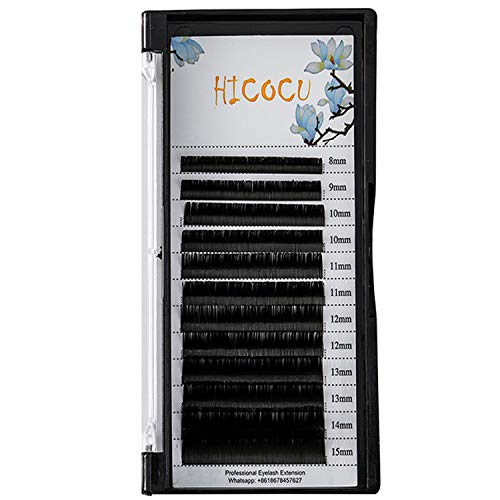 HICOCU Individual Eyelash Extensions 0.15mm DD Curl 8mm|9mm|10mm|11mm|12mm|13mm|14mm|15mm|Mixed Ellipse Flat Matte Lash Extensions