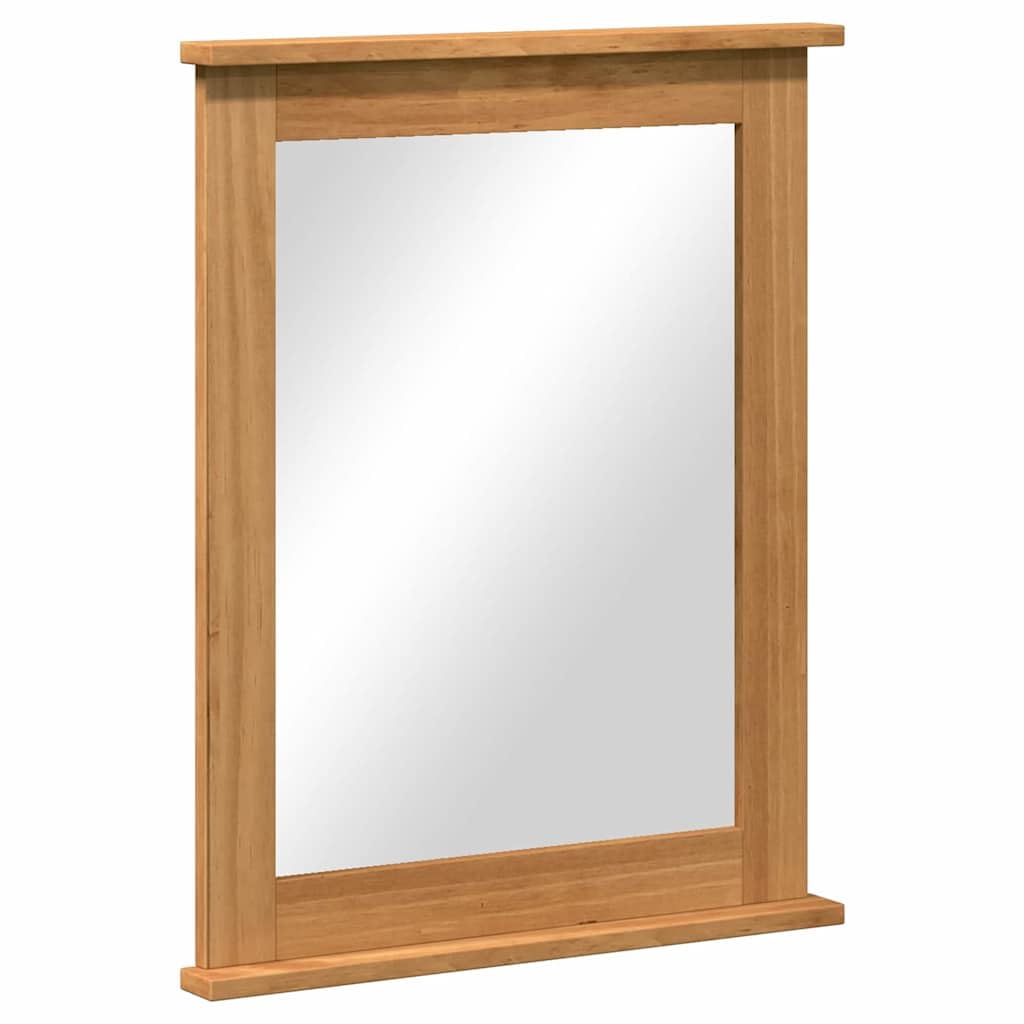 Specchio Rettangolare Marrone 55,5x5x70 cm Legno Pino Massello