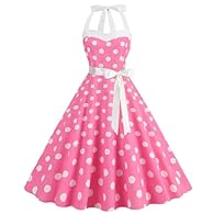 Comfortable Fabric: The Summer Dress is Made from Breathable Fabric, Allowing You to Stay Cool and Comfortable Even On the Hottest Days. Dance The Night Away Without Feeling Restricted or Overheated Versatile Style: Polka Dot Dress Features a Halter ...