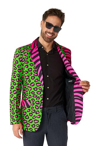 Suitmeister Men's Party Blazer - Neon Animal Print Slim Fit2