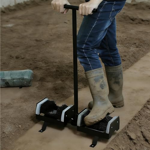 Rascador de botas de hierro fundido resistente con doble cepillo para exteriores 8