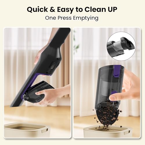 Image of Sweepcent Handheld Vacuum Cordless, 24Kpa Car Vacuum with Brushless Motor, Charging Dock, Rechargeable, 1.5lbs Portable Handheld Vacuum with 2-Speed for Home /Car /Pet (Purple)