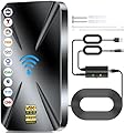 2025 Upgraded TV Antenna Indoor, 2800+ Miles Range Digital Antenna for Smart TV Indoor, HDTV Antenna for Local Channels with Amplifier, Outdoor Antenna Support 8K 4K 1080p All TVs -38FT Coax Cable