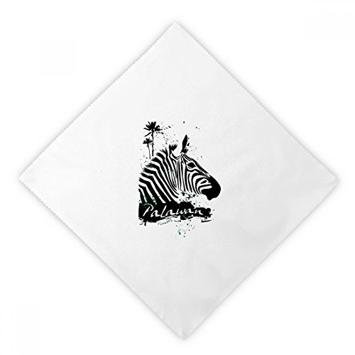 Serviettes de table tropical zèbre serviette tissu blanc réutilisable lot de 2 - 2