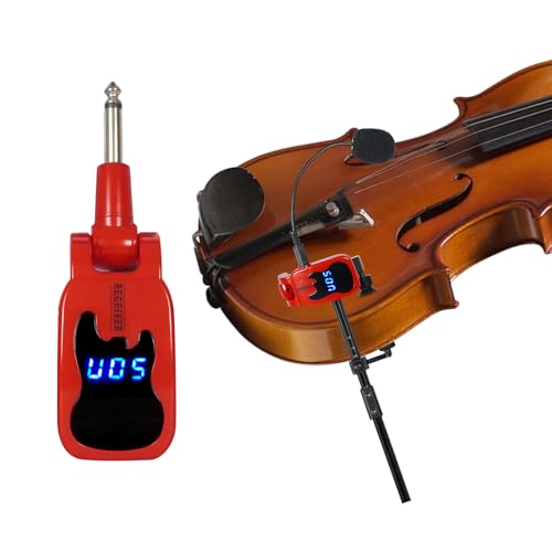 Devilclaw Wireless Instruments Microphone, Violin, Saxophone Microphone,Wireless Receiver and Transmitter, Plug and Play,Great for Trumpets, Clarinet, Cello (Red2)