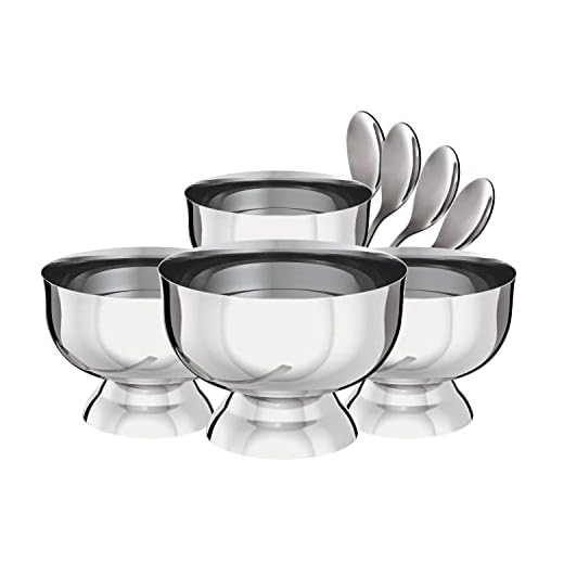 Conjunto Taças para Sobremesa Inox, 8 Peças, Euro