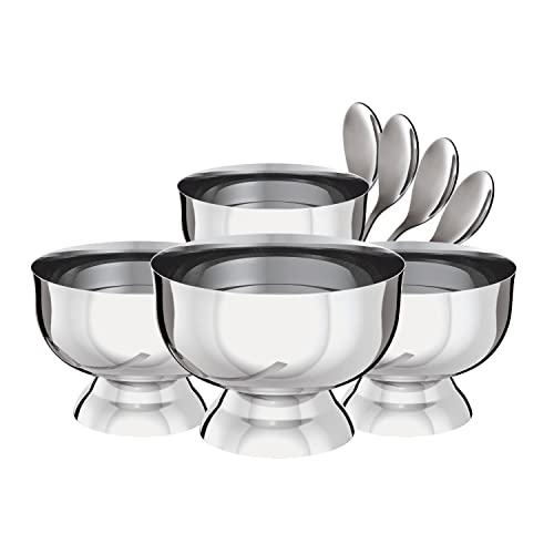 Conjunto Ta&ccedil;as para Sobremesa Inox, 8 Pe&ccedil;as, Euro