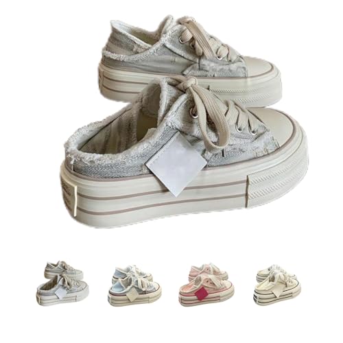 Women Slip On Canvas Mule Sneakers Comfortable Platform Shoes for Walking Errands Travel Breathable Casual Loafers Indoor Outdoor Wear
