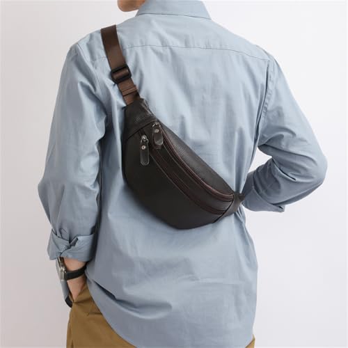 Image of Leather Chest Bag for Women, Crossbody Belt Bag Fanny Pack Purse Fashionable Waist Bags Handbag for Everyday Use Trip Walking Hiking