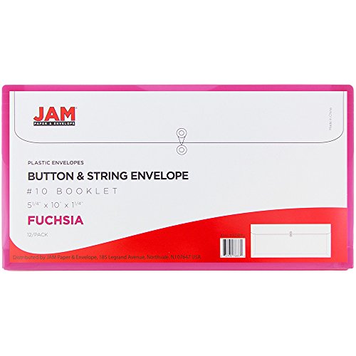 image for JAM PAPER Plastic Envelopes with Button & String Tie Closure - #10 Bus