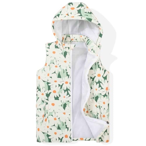 SUNDAY ROSE Boys Girls Hooded Puffer Vest Lightweight Sleeveless Quilted Waistcoat Outerwear