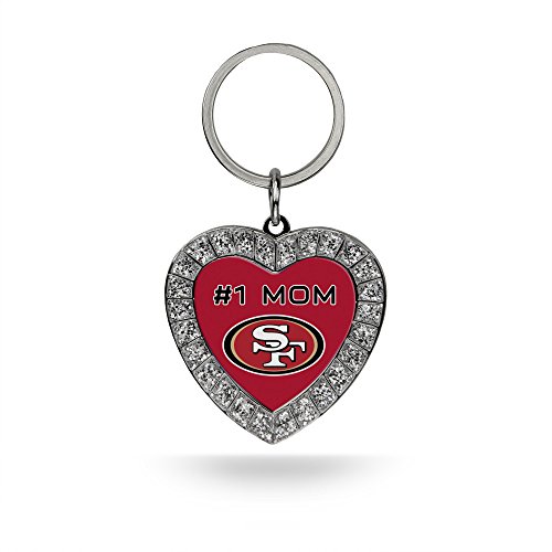 Image of Rico Industries NFL Football Rhinestone Heart Keychain - Great Accessory