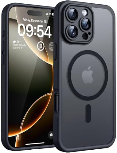 TOCOL for iPhone 16 Pro Case, Compatible with MagSafe, Black