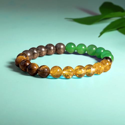 Image of Stone Bracelet for Men & Women | Natural Crystal for Wealth | Protection | Confidence & Success | Adjustable Healing Bracelet for Meditation | Reiki & Spiritual Energy