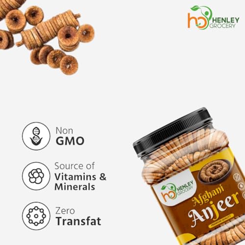 Image of HENLEY GROCERY Premium Dried Afghani Anjeer I Healthy Dry Fruit Dried Figs | Figs Dry Fruits Anjir Dry Fruits Anjeer Big and Soft (500g)