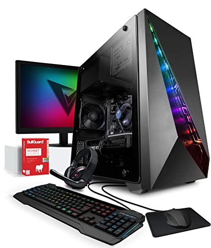 Vibox V-24 Gaming-PC - Monitor-Paket - Quad-Core Intel Prozessor - GTX 1650 4GB Grafikkarte - 16GB RAM - 240GB SSD - 1TB Festplatte - Windows 10 - WiFi