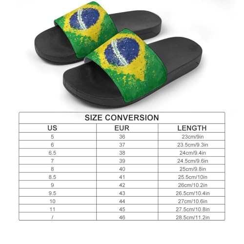 TAIZIYEAH Swimming Slippers for Women And Men Brazilian Flag Bathroom Sandals 422