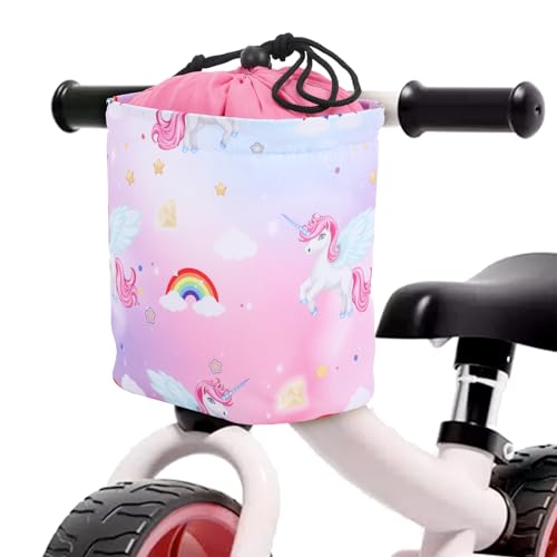 Kinder Lenkertasche Einhorn Rosa Fahrradkorb Vorne mit Klettverschlüsse...