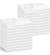 20 Pack White Flat Sheets Bulk Soft Microfiber Top Flat Bedding Sheets Bulk Easy Care for Home, S...