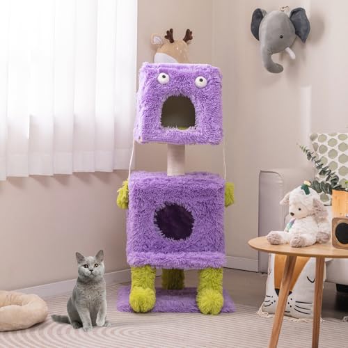 Árbol Rascador para Gatos de 44 pulgadas con 2 Condos miniatura 2