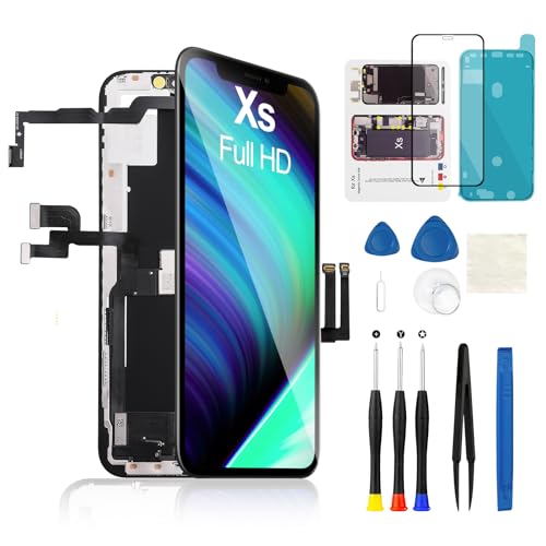 FOOBONG for iPhone Xs Screen Replacement LCD FHD Display 3D Touch Digitizer Frame 5.8 inch Full Assembly with Repair Tool Kit Waterproof Adhesive for Model A1920 A2097 A2098 A2099 A2100