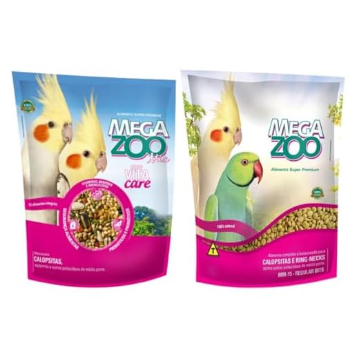 Mix de Sementes + Extrusada Megazoo Mm15 Calopsita e Ring Neck