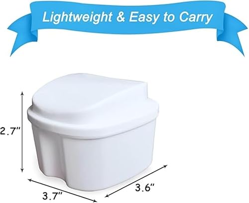 Miniatura 3 de Estuche de protección bucal dental, 1 unidad, limpieza de caja de baño con cepillo, cesta coladora y tapa impermeable, color blanco