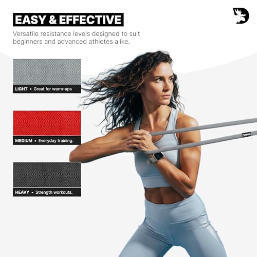 Image of DMoose Fitness Fabric Resistance Bands for Full Body Exercises - Non-Slip Thick Cloth Stretch Band for Squats, Lunges & Bicep Curls - Long Resistance Bands for Working Out - Booty Band for Men & Women