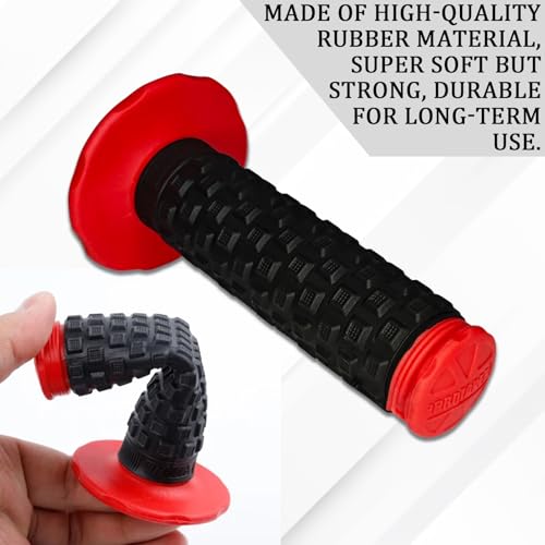 Image of 2PCS Motorcycle Handlebar Grips, 7 /8 inch Anti-Slip Dirt Bike Grips, Universal Motocross ATV Rubber Pillow Top Grips for CR80R /85R,CRF150R, CR125R /250R,CRF450R, CRF150F CRF230F CRF450F(Red)
