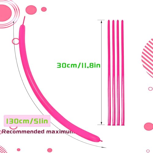 Image of Hot Pink Long Balloons Premium 260 Twisting Balloons Animals Magic for Birthday Kids Wedding Party Supply 100pcs