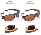  HD Vision Fold Aways Sunglasses Deluxe- 2 Pack (Black)