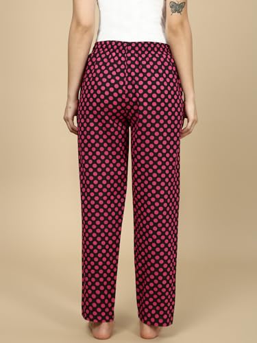 Image of PYNK by Lux Cozi Women's Cotton Printed Palazzo Pyjama Relaxed Lounge Pants | Super Soft Comfortable | Loungwear Pyjama Pant-Pack of 1