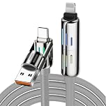 1 Pcs 4 in 1 Charging Cable, Multi Charger Cable [240W 2M] Type C/A to Cord with RGB LED Light, Charging Cables for Multiple Devices for iPhone 16/15/14, Samsung S24, Huawei, Pad, MacBook