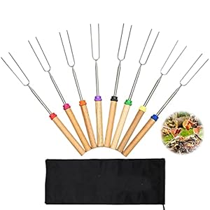 Barbecue Sticks Uitschuifbare 8pcs Barbecuevorken Rvs Barbecue Sticks Marshmallow Roosteren Sticks Grillvorken Spiesjes Lange Spiesjes Roosteren Vorken Rvs Hot Dog Spiesjes Barbecue Vorken Set