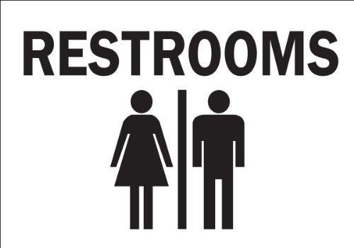 Panneau de sécurité avec pictogramme Restrooms Brady 25,4x35,6 cm haute visibilité