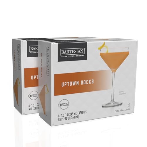 Image of Bartesian 16-Pack Uptown Rocks Mixer Capsules for Cocktail Machine - Home Bar Mixology Cocktails Mix Pod Capsule Set To Use With the Bartesian Cocktail Drink Maker Machine