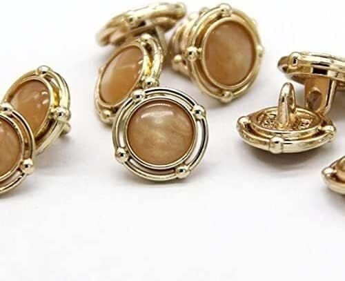 Decorative Buttons,Clothes Sewing Button,Metal Button,20pcs Vintage Round Light Metal Wedding Dress Buttons for Clothing Shirt Collar Mini