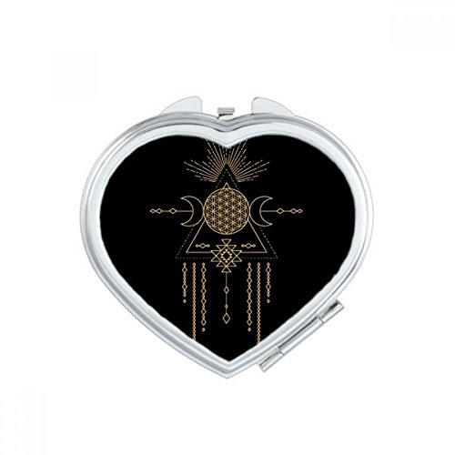 Miroir compact alien motif totem géométrie multicolor pour femmes