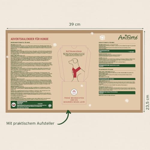 AniForte Premium Adventskalender für Hunde 2025 - Natürliche Hundesnacks, Leckerli & Produkte, Weihnachtskalender XXL für alle Altersstufen, getreidefrei